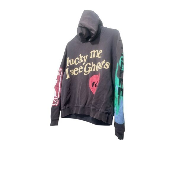 Lucky Me I See Ghosts Hoodie Kanye West x Kid Cudi Camp Flow Gnaw Medium Black - Picture 3 of 10